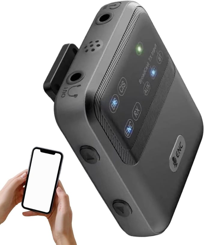 Draadloze Audio Zender - Ontvanger Adapter - Audiosignaal Versterken - Bidirectionele Streaming - 7x6x1.5cm - Zwart
