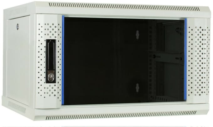 DSIT 4U witte wandkast met glazen deur 600x450x280mm (BxDxH) - serverbehuizing - serverrack - serverkast - 19 inch