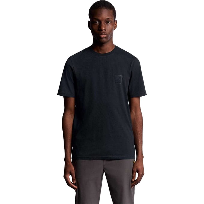 Lyle & Scott Heren T-shirt met ton-sur-ton logo, regular fit (Blauw)