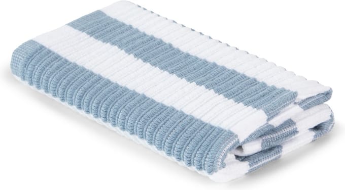 Linolux Vaatdoek Gestreept - Wit Grijs Blauw -100% katoen - 12 stuks