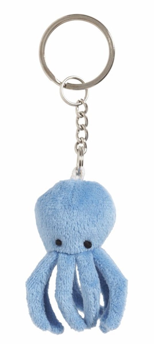 Nature Planet Pluche Octopus/Inktvis knuffel sleutelhanger - 8x - 6 cm - Speelgoed dieren