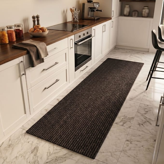 FLOORDIREKT Keukenloper - Tapijtloper - Granada - Bruin - 80 x 100 cm