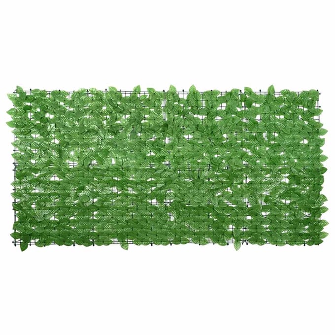 vidaXL - Balkonscherm - met - groene - bladeren - 200x100 - cm
