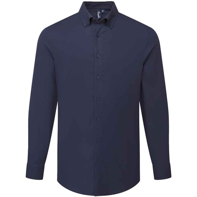 Premier Heren Supreme Oxford Formeel Overhemd Met Lange Mouwen (Marine)