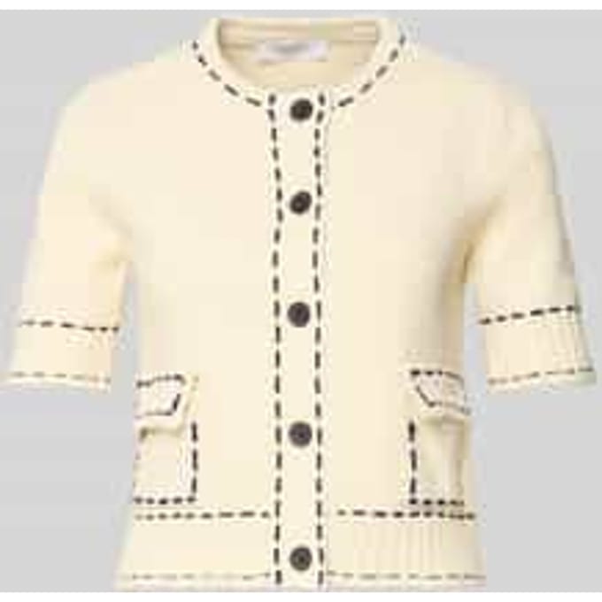 Slim fit gebreid jack met opgestikte zakken