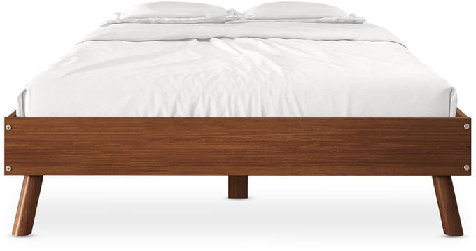 Futonbed KARRI 140x190 cm van massief hout - kastanjebruin