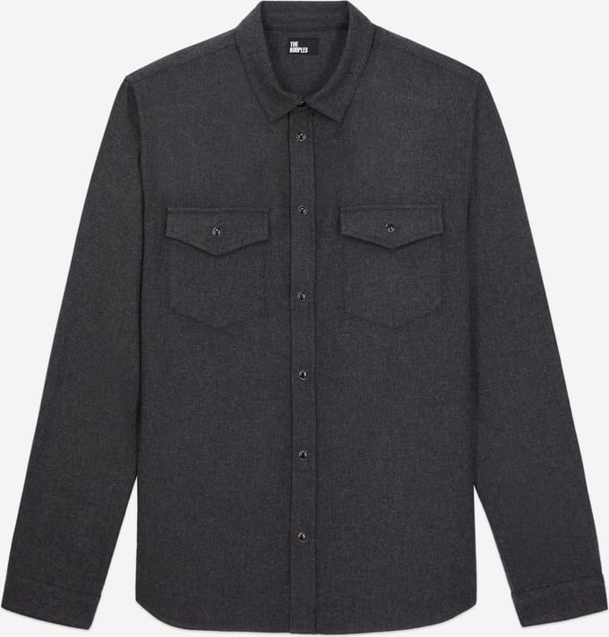 The Kooples GREY FLANNEL SHIRT Maat L