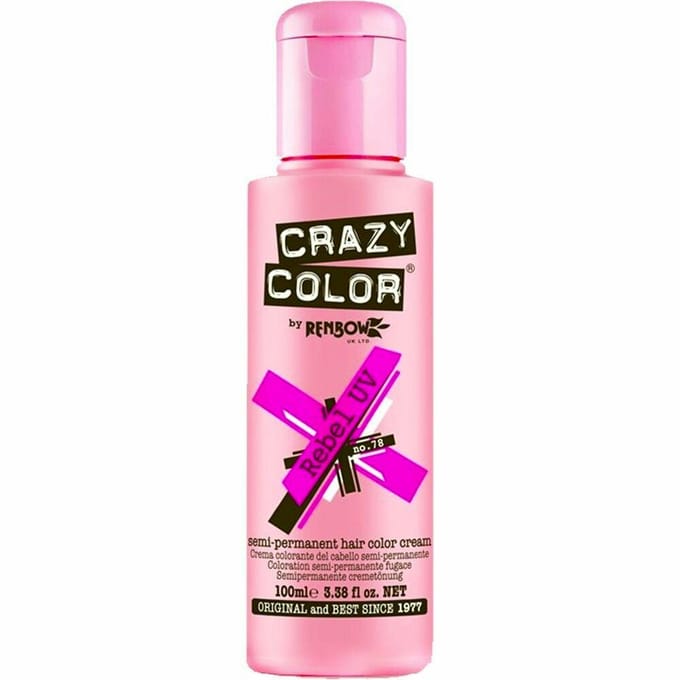 Crazy Color Semi-Permanent Hair Color Cream 78 Rebel UV 100ml