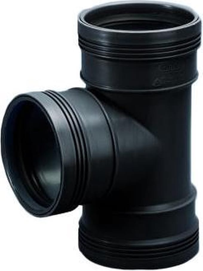 Wavin T-Stuk 87° 3 x Manchet Zwart 32mm