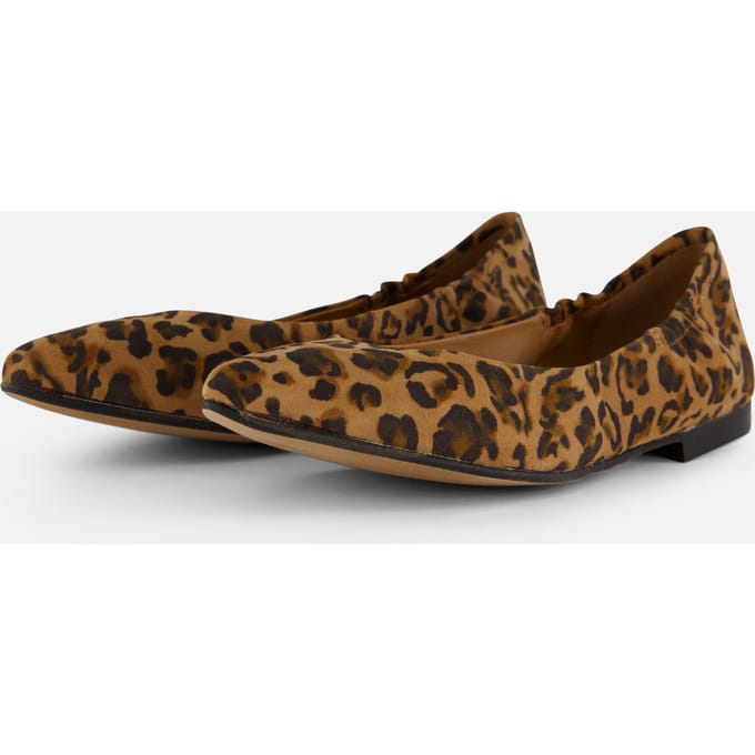 Linea Zeta Linea Zeta Leopard Ballerina's bruin Leer