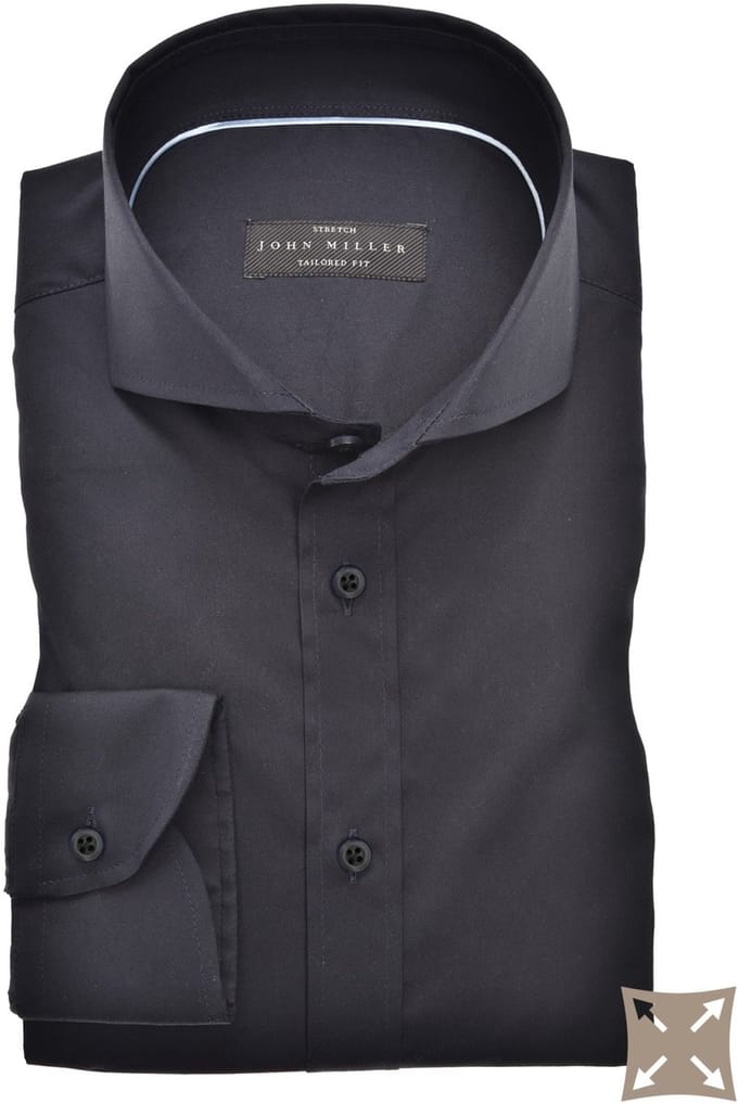 Overhemd John Miller stretch Tailored Fit navy