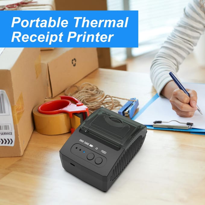 Bisofice 58 mm draagbare mini thermische bonprinter USB- en BT-aansluiting 2 inch draadloze printer B-2