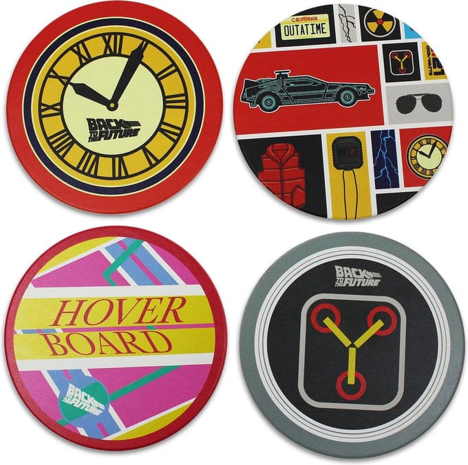 Back to the Future - Set van 4 keramische onderzetters