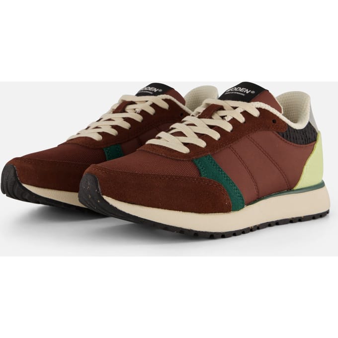 Woden Ronja Reflective Sneakers bruin Leer - Maat 37