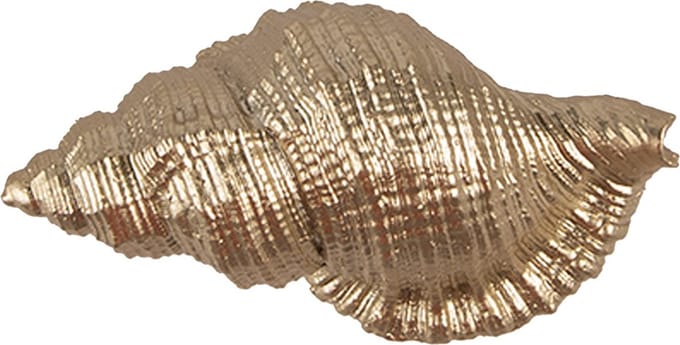 Clayre & Eef Deurknop Schelp 8x4x5 cm Goudkleurig Polyresin