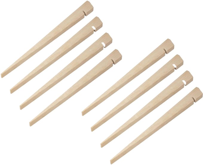 Proplus Tentharing - 8x - hout - 40 cm - tentpennen/zandharing - robuust - extra stevig