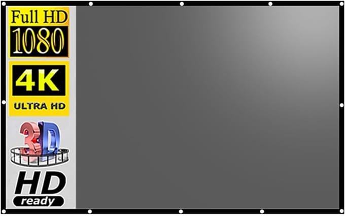 Projectiescherm Gordijn - Vouwscherm Anti-licht - Thuisbioscoop Ervaring - Kreukvrij Polyester - 100 Inch 16:9 - Wit