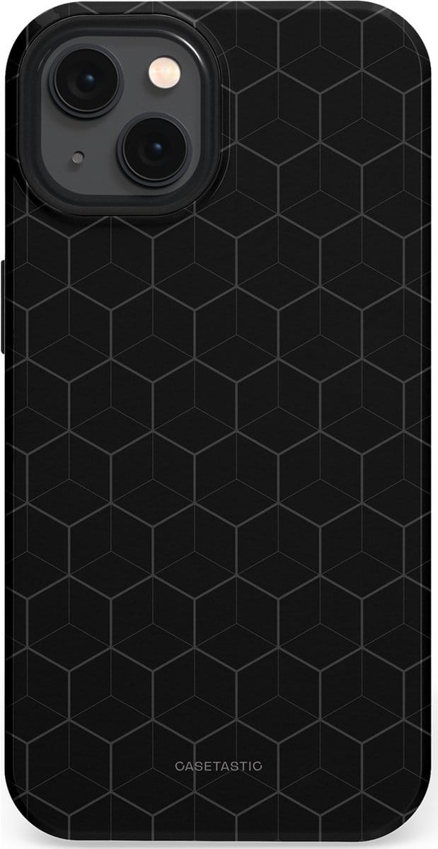 Casetastic hoesje geschikt voor Apple iPhone 13 - MagSafe - Dubbellaagse bescherming - Hexago - Fashion Case - Zwart