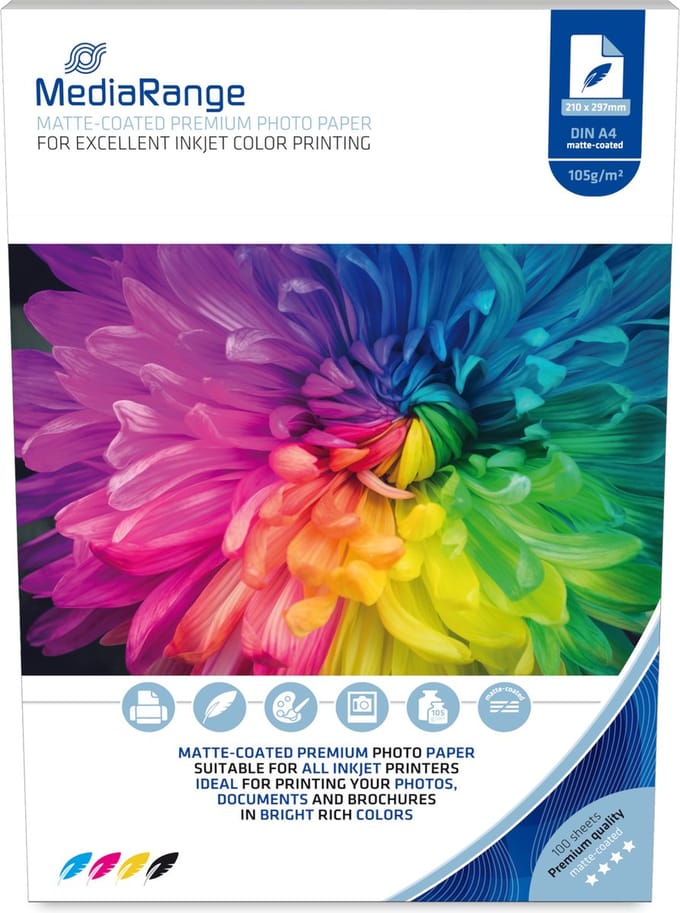 MediaRange | Inkjet papier | Mat | A4 | 105 gr/m2 | 100 vel