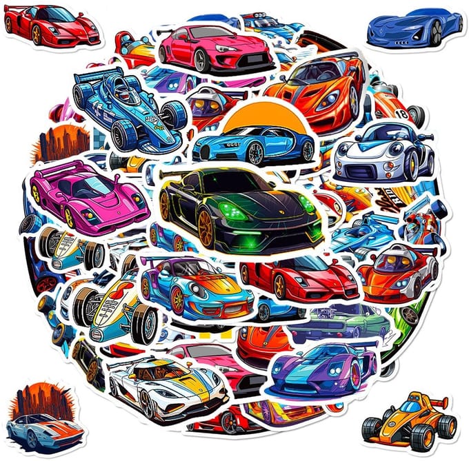 Dailygoods- Racestickers 100 stuks - Zelfklevend - Waterdicht