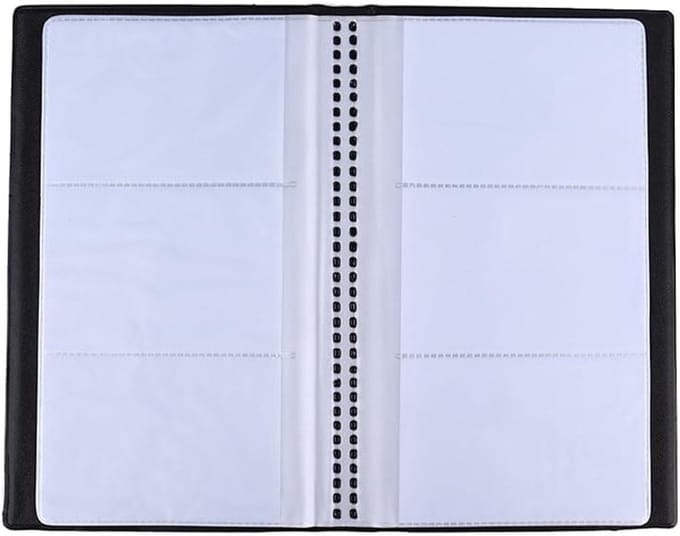 Kaarthouder - Portefeuille Organizer - Kaarten Sorteren - 240 Vakjes - 24.5 cm breed - Zwart