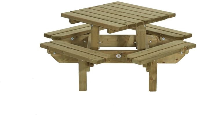 Talen kinderpicknicktafel - Vierkant - 125x125 cm