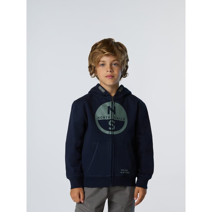 North Sails Hoodie Volledige ritssluiting met maxi-logo