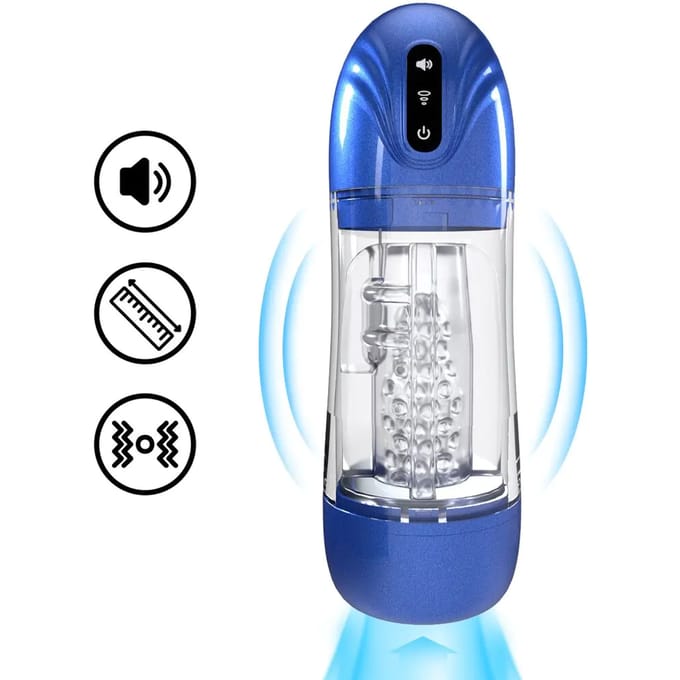 Pumped - SonicPull Zuig- en vibrerende masturbator pomp - Blauw
