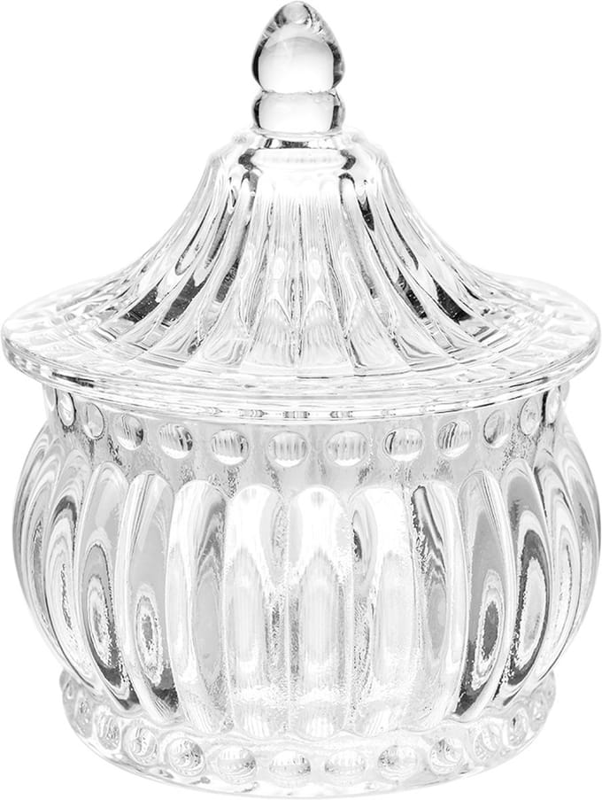 Clayre & Eef Voorraadpot Ø 8x10 cm Transparant Glas
