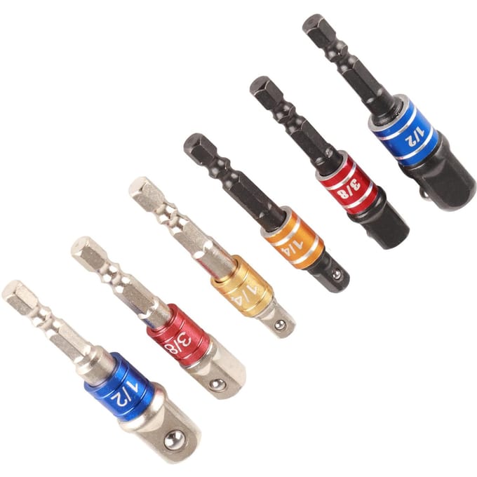 6-delige Socket Adapter Set Zeskantige Schacht Bit Socket Moersleutel Adapter Verlengset Luchtschroevendraaier Vermogen