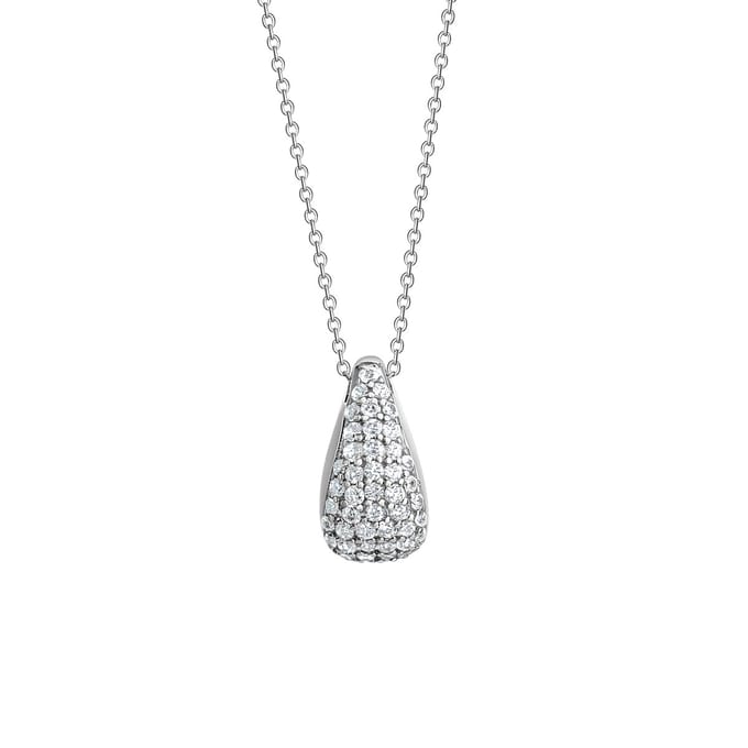Celesta Silber Halskette 925 Silber rhodiniert Zirkonia