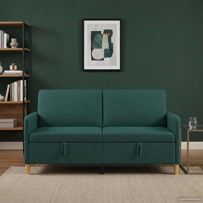 vidaXL - Sofa - met - Opbergruimte - Donkergroen - 172 - x - 78 - x - 87 - cm - Polyester