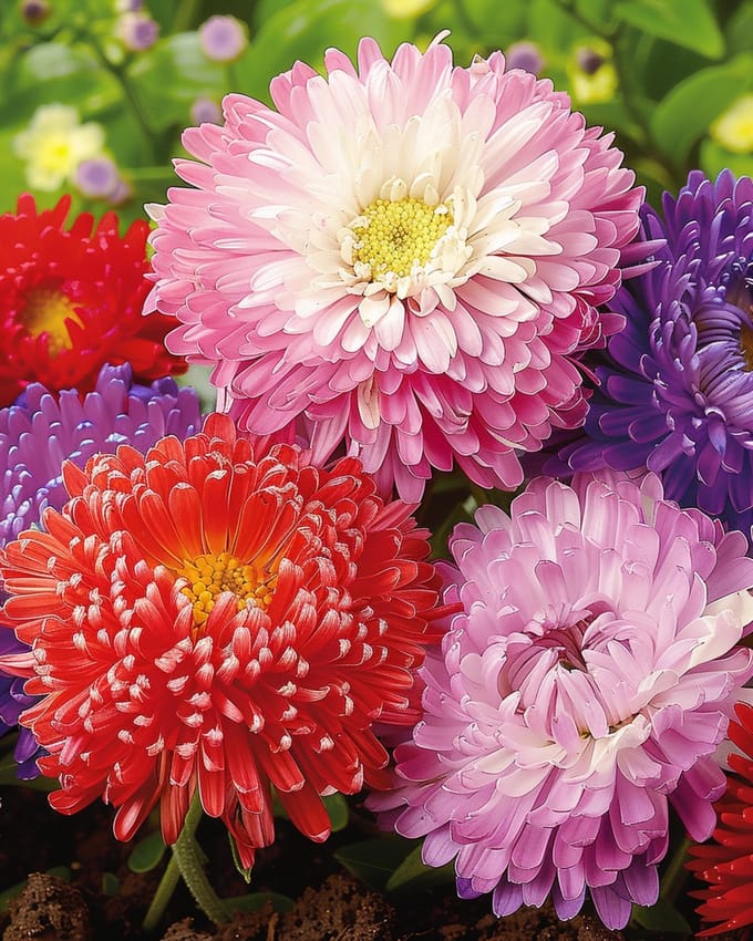 Zomeraster Zaden Princesse Gemengd Callistephus Chinensis Eenjarig