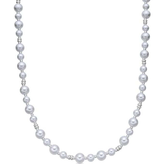 Luxenter Ketting met witte parel en rhodiumafwerking - Akio