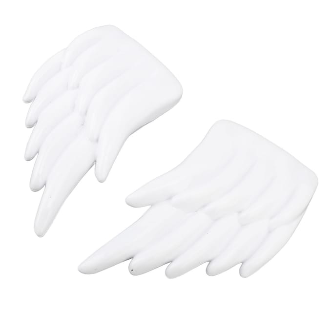 2 Paar Schoenvleugels Wit ABS Wasbaar met Gesp Vleugel Schoenaanhangsel Accessoire voor Decoratie white