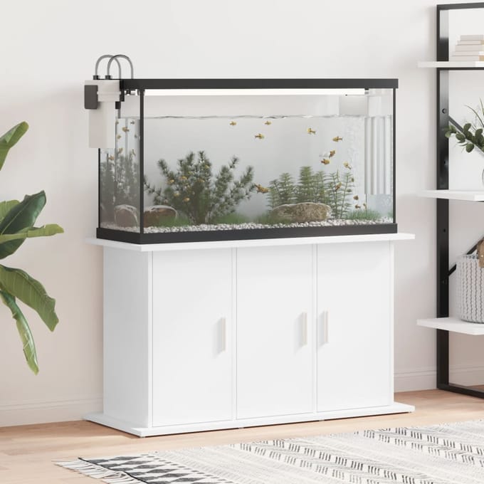 vidaXL - Aquariumstandaard - 101x41x58 - cm - bewerkt - hout - wit
