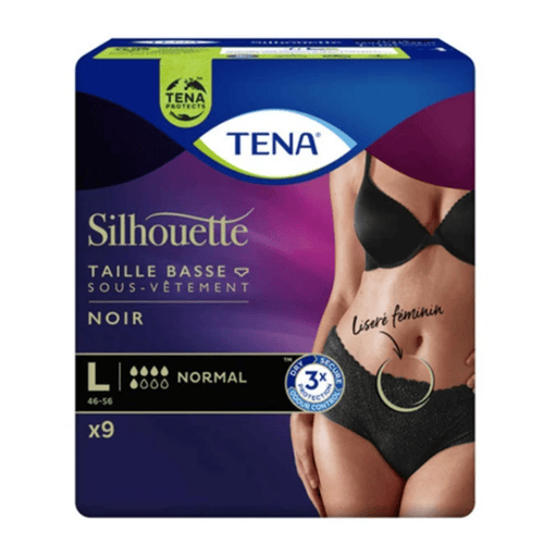 Tena Silhouette Normal Zwart - Lage Taille Large - 6 pakken van 9 stuks
