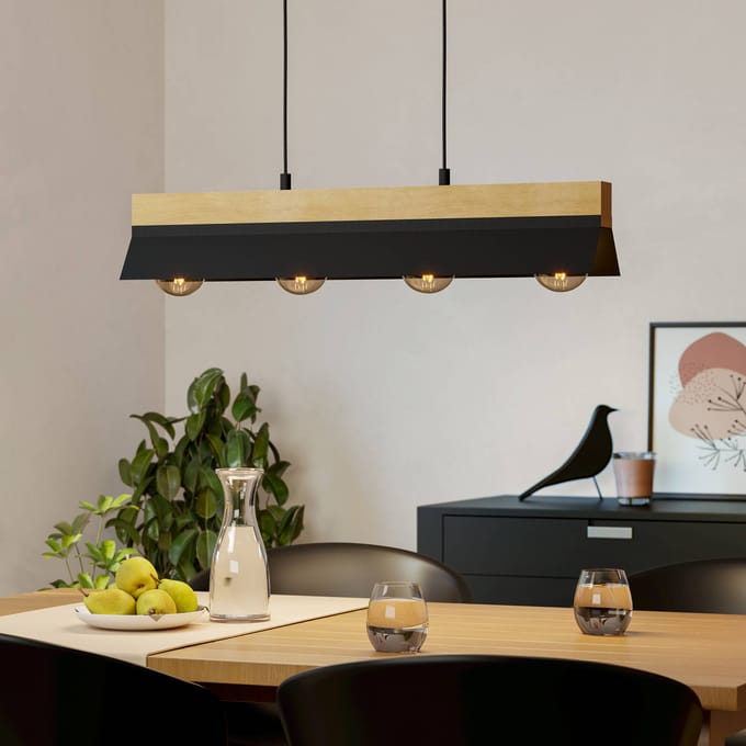 EGLO Tarrafo Hanglamp - E27 - 88 cm - Zwart|Bruin