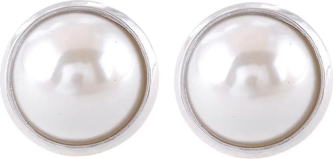 Behave - Oorstekers dames - parel - zilverkleur - elegant klassiek design