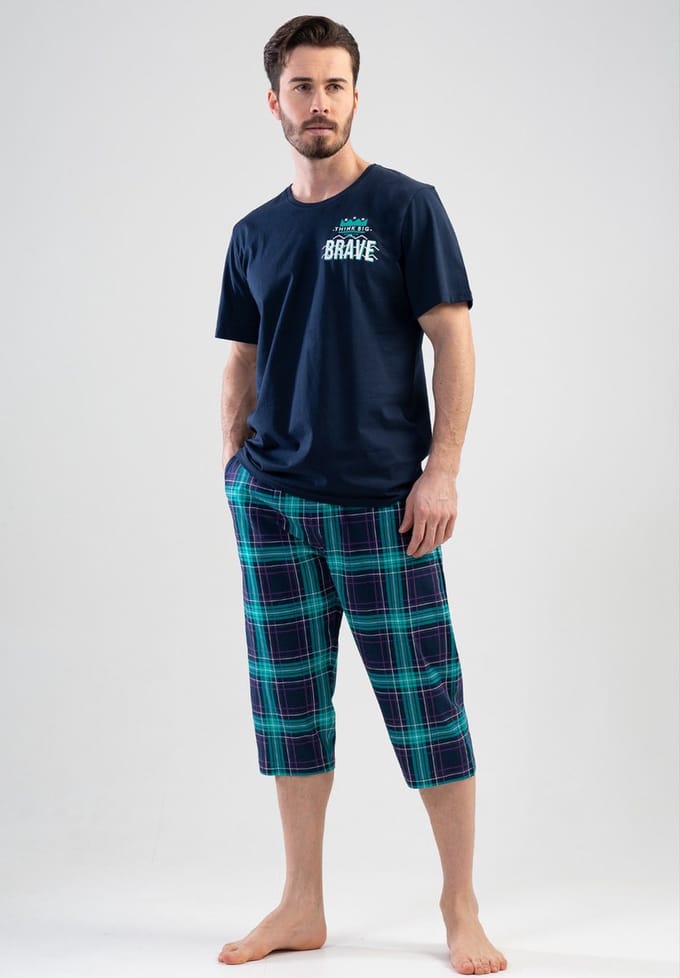 Venetta Man- heren pyjama- 100 % katoen- grote maten XL
