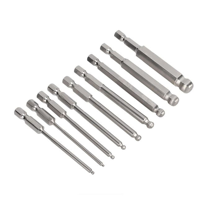 9 stuks 75 mm Magnetische Schroevendraaier Bit Set Kogelkop 1/4 Inch Zeskant Schacht Zeskant Schroevendraaier Boorbit Set