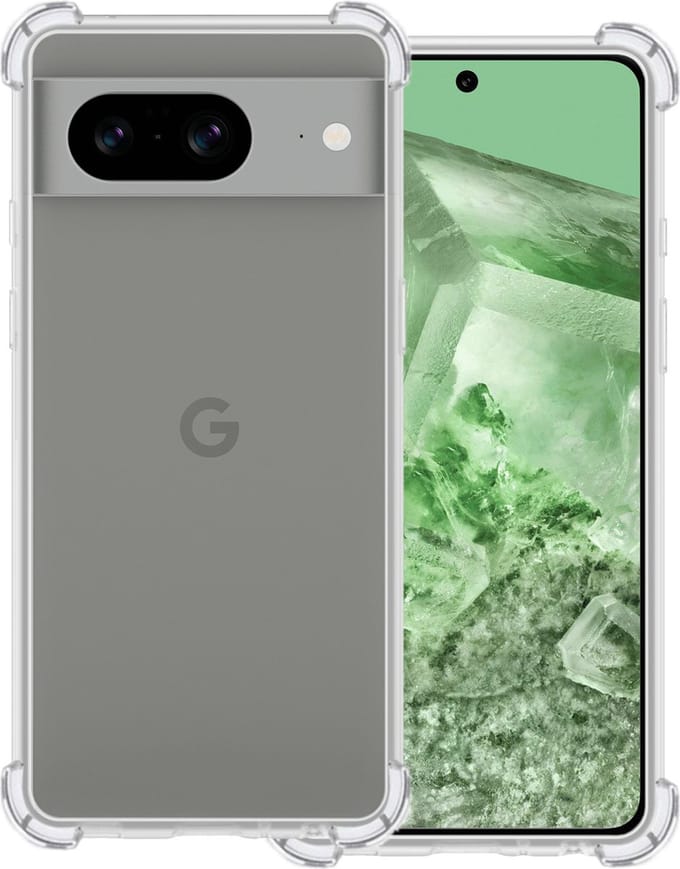 Hoesje Geschikt voor Google Pixel 8 - Sterk & Shockproof - Siliconen Case - Back Cover - Telefoon Hoes Shock Proof - Transparant