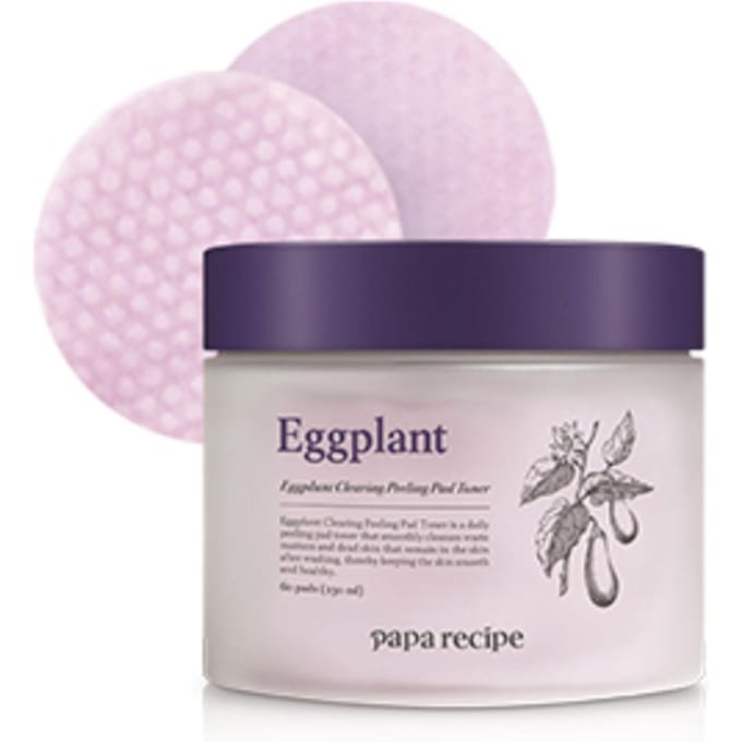 PAPA RECEPT Aubergine Clearing Peeling Pad Toner 70 vellen (230ml) blue