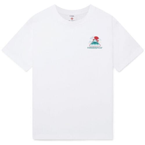 T-shirt Korte Mouw Casablanca MONTAGNE ONDULEE TSHIRT WHITE