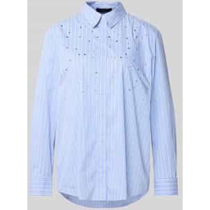 Regular fit overhemdblouse met siersteentjes