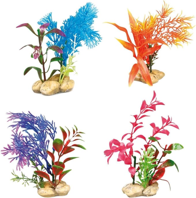 Flamingo Aquariumaccessoire Plant Plastic Botanica - Willekeurig - 5 x 5 x 12 cm