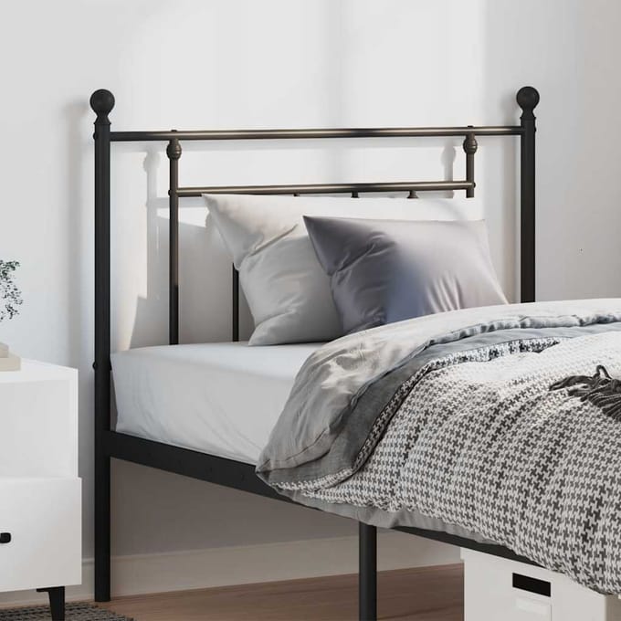 vidaXL - Vervangend - hoofdbord - 100 - cm - metaal - zwart