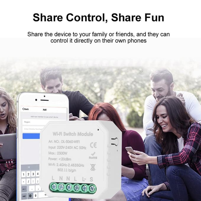 Tuya – MINI interrupteur intelligent unidirectionnel, bricolage, petit corps, application, télécommande, WiFi, minuterie, interrupteur d'éclairage 3PCS blanc