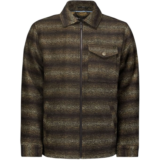 No Excess Overshirt Zipper Closure Stripe Jacquard Khaki Größe: S | Leichte Jacken Outlet | Herren | Braun