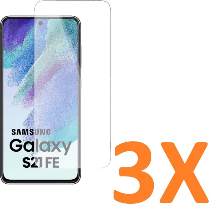 Screenprotector Glas - Tempered Glass Screen Protector - 3x Geschikt voor: Samsung Galaxy S21FE / Samsung Galaxy S21 FE